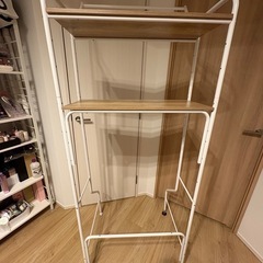 ハンガーバー付 洗濯機ラックの画像