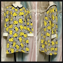 ꒰ZAYA BASIC꒱昭和レトロ風 長袖ミニワンピース 夢可愛いの画像