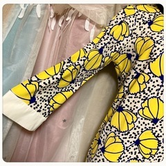 ꒰ZAYA BASIC꒱昭和レトロ風 長袖ミニワンピース 夢可愛いの画像