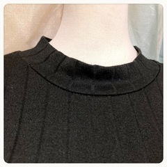 ꒰Rag Out꒱長袖 膝丈 ボーダー ワンピース 白黒 大人可愛いの画像