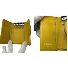 CHANEL シャネル マトラッセ キーケース イエロー ラムレザー ブランド ココマーク 6連 中古 W４