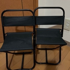 （お話中）折りたたみ椅子　2個セット　黒