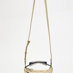 希少【未使用】ZARA メタルハンドル ミニ バケット バック ゴールドの画像