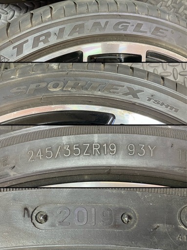 EMN GERMANY 5232 BP 社外アルミホイール 19×8.5J PCD112×5H ET+42 Φ66 245/35ZR19 2019年製 タイヤ付き トライアングル アウディ