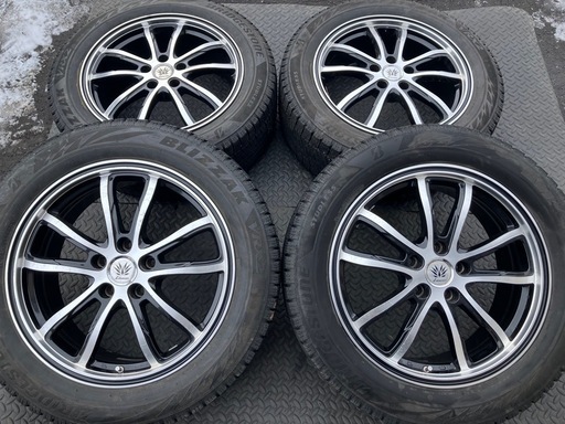 【お取引中
】Lehrmeister BARK MASI レアマイスター バルクマァジ 18×7.5J ET+48 PCD114.3 スタッドレスタイヤ VRX2 225/55R18 ブラックポリッシュ
