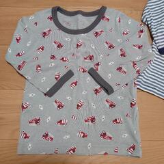 【95cm】ベビー 子供服 長袖 シャツ 肌着 下着 男の子 ボーダー 車柄の画像