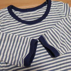 【95cm】ベビー 子供服 長袖 シャツ 肌着 下着 男の子 ボーダー 車柄の画像