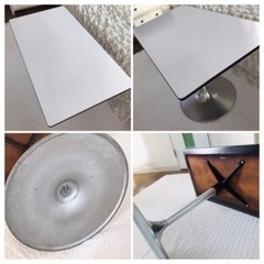 【ヴィンテージ好き】カリモク風 白テラコッタ ヴィンテージカフェテーブルの画像