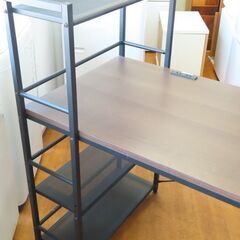 ♪YAMAZEN/山善 ラック付デスク 事務机 棚付 コンセント付 札幌♪の画像