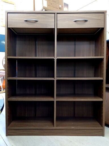 本棚 ダークブラウン 幅89.5×奥31×高112㎝ キャビネット 引出付き 収納 家具 ブックラック 札幌市 中央区 南12条