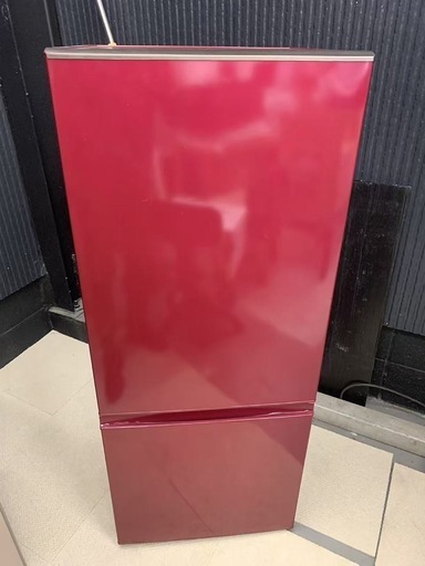 中古 アウトレット品184L 2ドア冷蔵庫 アクア AQR-BK18G-R 2016年製 レッド
