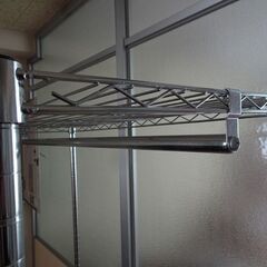 アルミラック ワードローブ■棚 衣類 収納 ハンガーラック 現状品の画像