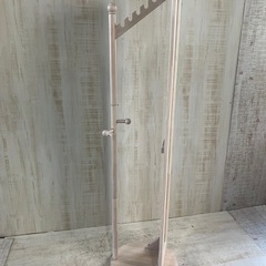 ⭐️鏡　全身　木製　スタンドミラー　回転式　ハンガーラック　小物　カバン　帽子　玄関　リビングの画像