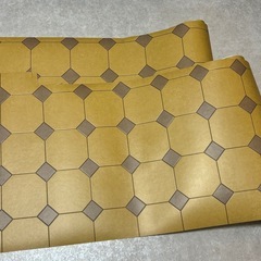 DIY 端材　クッションフロアシート　タイル調
