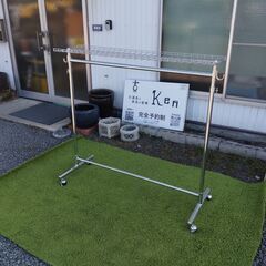 【商談中】【在庫1点】 スチール ハンガーラック 上棚付き キャ...