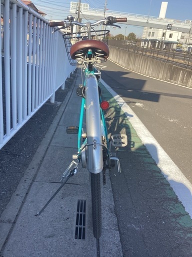 【中古自転車】　(緑水色/シルバー) 27インチ　外装6段