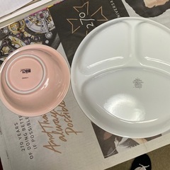 ワンプレート皿1、ピンクのサラダボールの画像