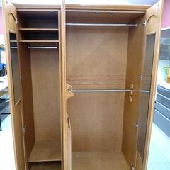 大型 洋服タンス 洋タンス ロッカータンス 木製 中古 3枚扉 高さ 約204.5
