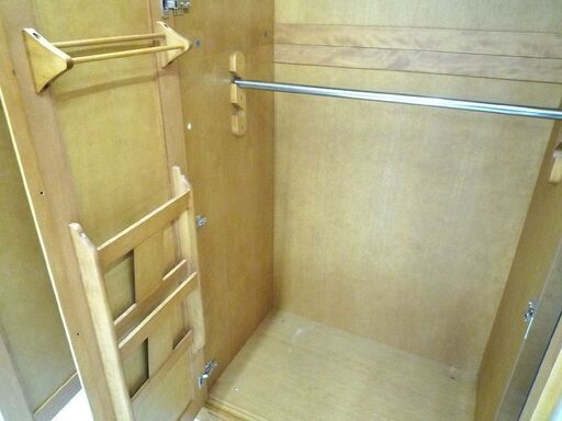 大型 洋服タンス 洋タンス ロッカータンス 木製 中古 3枚扉 高さ 約204.5cm 横幅 約132.5cm 苫小牧西店