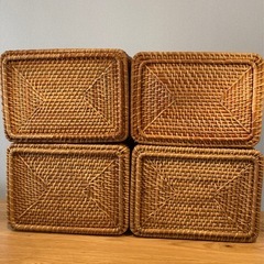 MUJI　カゴ　重なるラタン長方形バスケット・大の画像
