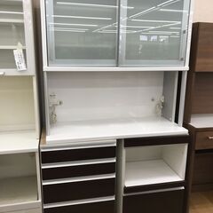 ★ジモティ割あり★ 松田家具 食器棚 ダークブラウン H205×W118×D49 クリーニング済み KJ8485