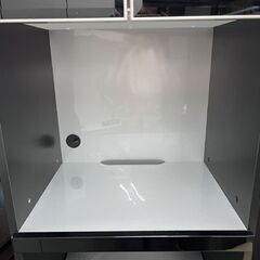 スリムレンジボード 高さ197cm 幅60cm ブラック ゴミ箱収納スペース有 キャビネット キッチン収納 ☆札幌市 白石店の画像