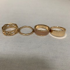 ピンクゴールド リング4個セット🦩🩷