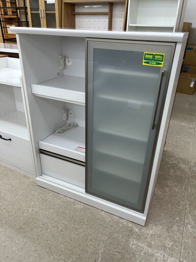 ★ジモティ割あり★ 古賀家具 KOGA　キッチンカウンター 白 H115×D48.5×W89.2 クリーニング済み TJ11002