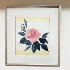 和紙ちぎり絵【薔薇】額装付きインテリア・リビングルーム装飾・壁掛...
