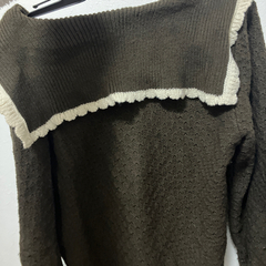 ブラウン　ニット　セーラー風の画像