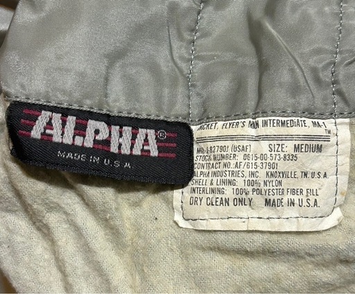 ALPHA MA-1 flight jacket gray