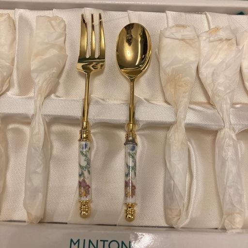 MINTON花柄金メッキカトラリーセット