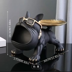 フレンチブルドッグ型のユニークな小物入れの画像