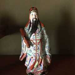 縁起物　福禄寿　彫刻人形　中国古美術　三開仏、幸福・財産・長寿を祈る仏様の画像