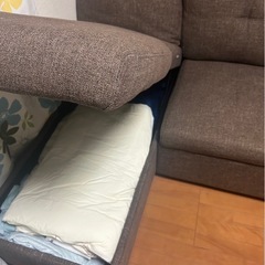 3人がけソファ ベッド改造+収納も出来ますの画像