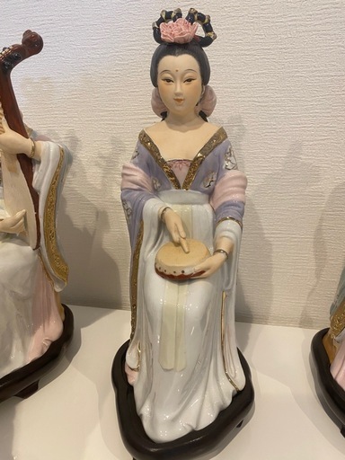 古代中国8種類楽器を持つ陶器製人形