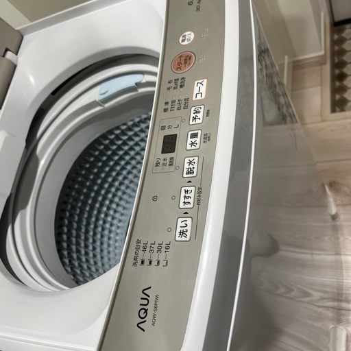 【超美品】AQUA 洗濯機　AQW-S6P（W）6.0㎏