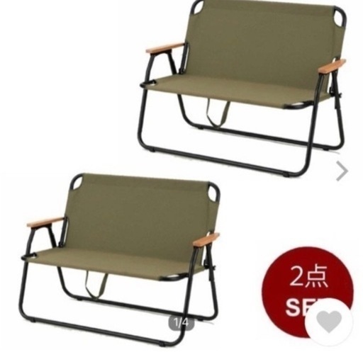 アウトドアベンチ オリーブグリーン 2点セット