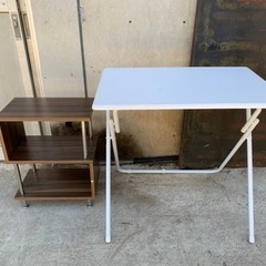折りたたみテーブル　飾り棚　家具セット