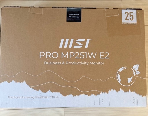 受け渡し予定者決まりました　使用期間1ヶ月　MSI PRO MP251W E2 モニター 24.5インチ/フルHD/IPSパネル/12