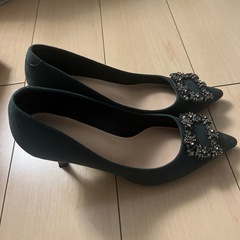 深緑 7センチヒール 25cmの画像