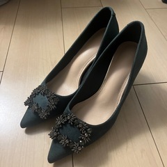 深緑 7センチヒール 25cm