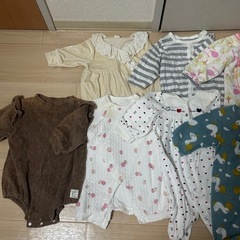 ⑥ベビー用品　50〜70サイズ　ベビー服9点まとめ売りの画像