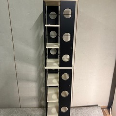 【568】木製ラック 5段 黒とアイボリー