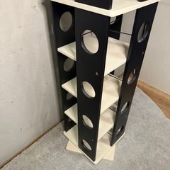 【568】木製ラック 5段 黒とアイボリーの画像