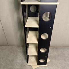 【568】木製ラック 5段 黒とアイボリーの画像