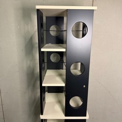 【568】木製ラック 5段 黒とアイボリーの画像