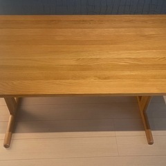 無印良品 木製リビングダイニングテーブル　幅130×奥行70×高さ65cm オーク材　の画像