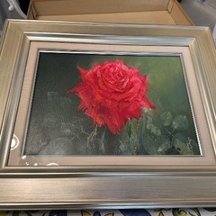木村新　薔薇の絵画　豪華楽付き F4