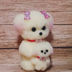 小さなマルチーズ姉妹　　羊毛の画像